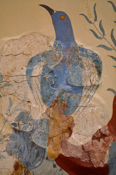 „Blauer Vogel“ Fresko oder „Der blaue Vogel von Kreta“. Knossos von Minoan