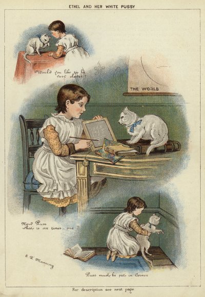 Ethel und ihre weiße Katze von Miss Eliza F. Manning