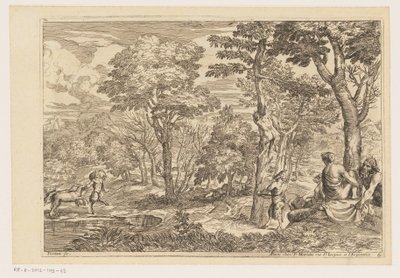 Waldlandschaft mit Satyrn von Moise Jean Baptiste Fouard