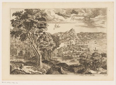 Küstenlandschaft mit fliegenden Vögeln von Moise Jean Baptiste Fouard