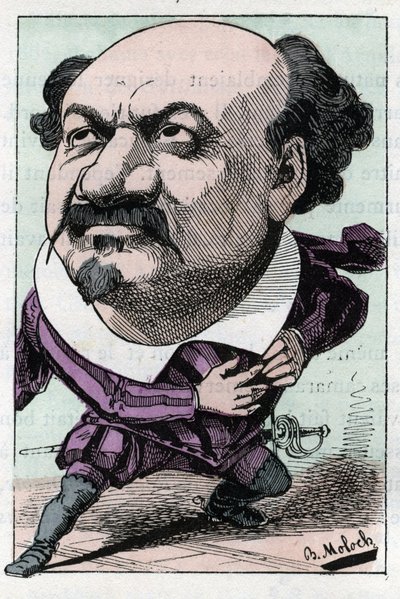 Porträt von François Pierre Villaret (1830-1896), Tenor der Oper zwischen 1863 und 1882 in „Le Trombinoscope“ von Touchatout, Karikatur von B. Moloch von 1882 (1849-1909) von Moloch