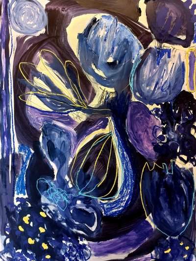 Blaue Lila Blüten von Monika Riethmueller
