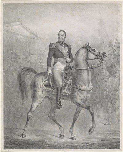 Reiterporträt von Wilhelm I. Friedrich, König der Niederlande von Monogrammist CM (Nederland)