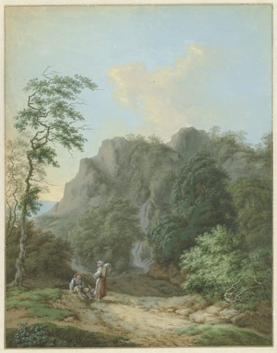 Landschaft mit sitzendem Mann und stehender Frau von Monogrammist FWH (possibly)