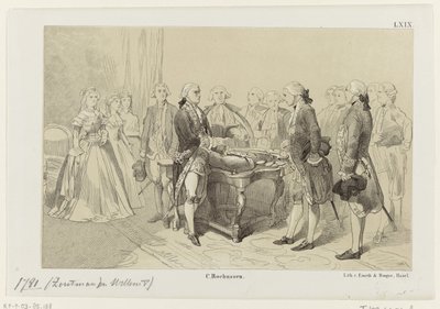 Wilhelm V. ehrt die Helden der Seeschlacht bei Doggersbank, 1781 von Monogrammist IHM