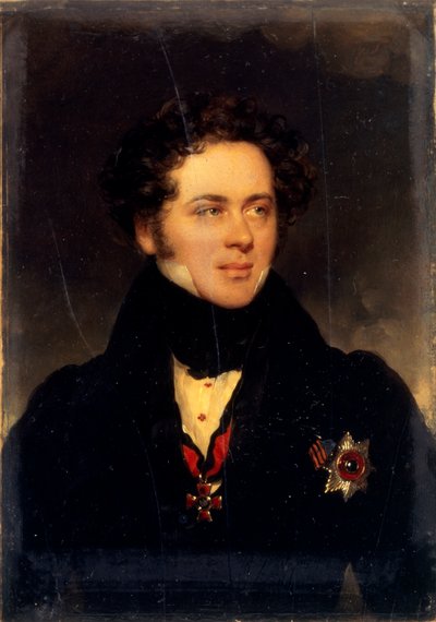 Porträt von Graf Alexey Alexeyevich Perovsky 1787-1837, Schriftsteller Antony Pogorelsky, 1827 von Moritz Michael Daffinger