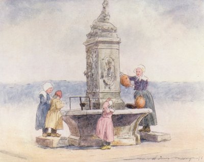 Am Brunnen, Concarneau von Mortimer Ludington Menpes