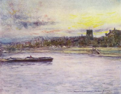 Chelsea Reach, mit der alten Kirche von Mortimer Ludington Menpes