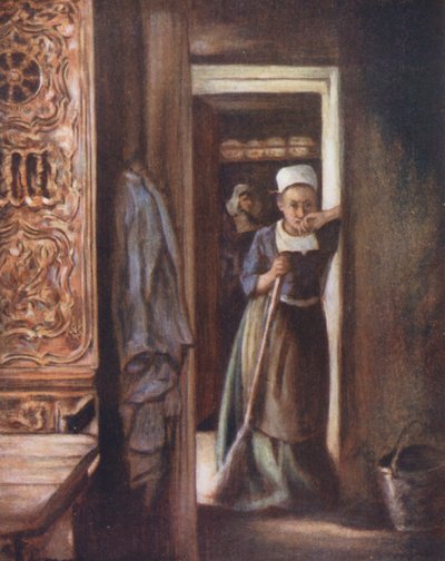 Hausarbeiten (Farblithographie) von Mortimer Ludington Menpes