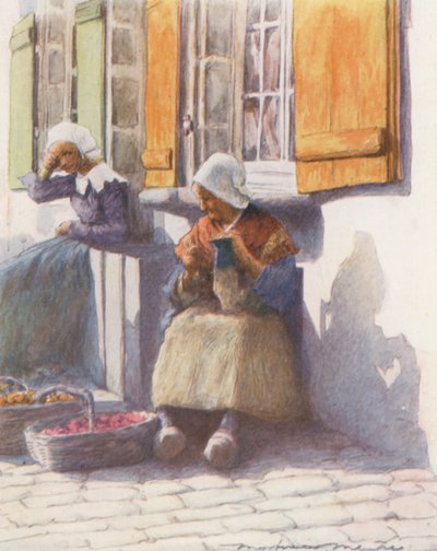 Am Kai von Pont-Aven (Farblithographie) von Mortimer Ludington Menpes