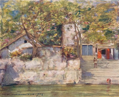 An den Flusstufen in Agra, 1905 von Mortimer Ludington Menpes