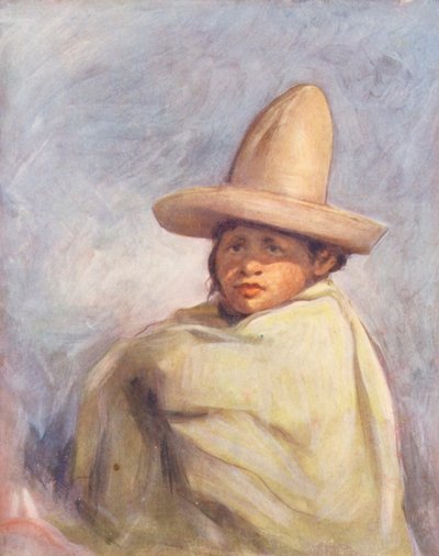 Kinder der Welt: Mexikanisch, in Puebla (Farblithografie) von Mortimer Ludington Menpes