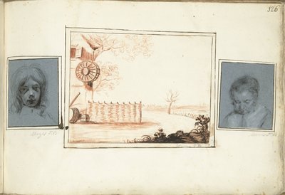 Jungengesicht, Bauernhof und Porträt einer Frau von Moses Ter Borch