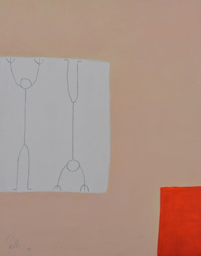 Abstrakte orangefarbene Figuren von Mr PETTO