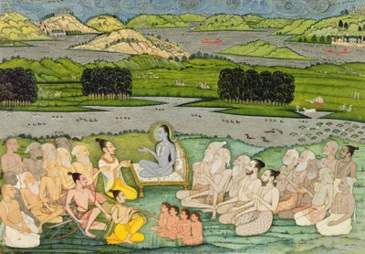 Der Weise Shuku Deva spricht zu König Parikshit und einer Gruppe von Sadhus, ca. 1760 von Mughal School