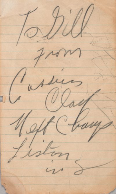 Autogramm von Cassius Clay, 1963 von Muhammad Ali