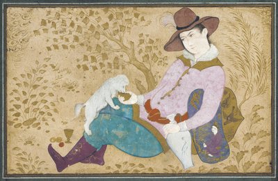 Junger Mann mit Hund, 1673 von Muin Musavvir