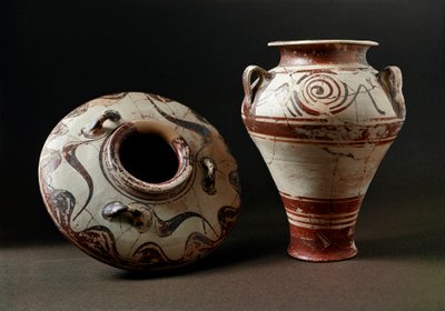 Mykenische Kunst: Keramikvasen. 1400 v. Chr. Athen, Agora-Museum - Mykenische Kunst: Keramikvasen. 1400 v. Chr. Agora-Museum, Athen, Griechenland von Mycenaean