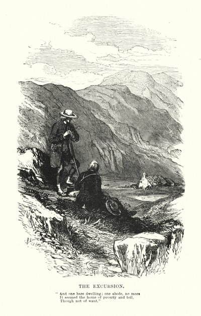 William Wordsworth: The Excursion (Gravur) von Myles Birket (after) Foster