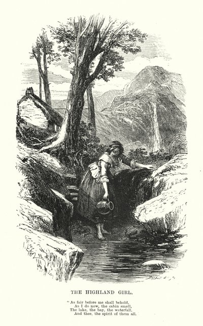 William Wordsworth: Das Hochlandmädchen (Gravur) von Myles Birket (after) Foster