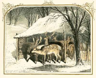Hirsche im Schnee von Myles Birket Foster