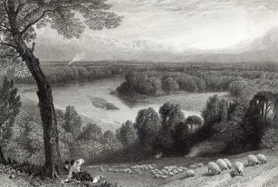 Die Themse von Richmond Hill, graviert von J. Saddler, gedruckt von Cassell, Petter und Galvin von Myles Birket Foster