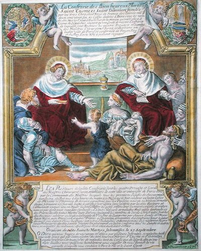 SS. Cosmas und Damian heilen die Armen von N. Picart