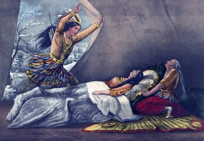 Der Tod von Minnehaha, Illustration von Currier & Ives, 1867 von N. Currier and Ives J.M.