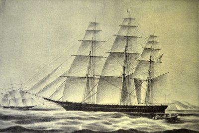 Currier & Ives Illustration 19. Jahrhundert. Das Klipperschiff Hurricane von N. and Ives, J.M. Currier