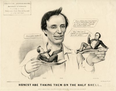 Ehrlicher Abe nimmt sie auf die Halbschale, 1860 von N. and Ives, J.M. Currier