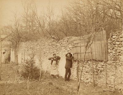 Ermitage de Sénart, ein Gärtner und Jules Belaube von Nadar [Gaspard Félix Tournachon]