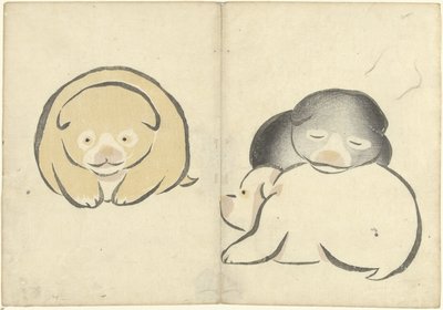 Drei junge Hunde von Nakamura Hochu