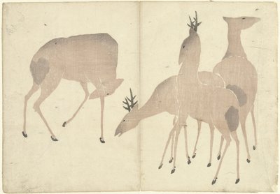 Vier Hirsche von Nakamura Hochu