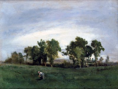 Frau auf einem Feld, ca. 1828-1876 von Narcisse Virgile Diaz de la Peña