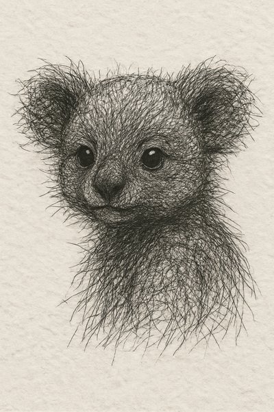 Niedliche Baby-Koala-Zeichnung von Natalie Bruns