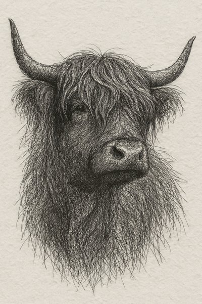 Zotteliger Hochlandbulle von Natalie Bruns