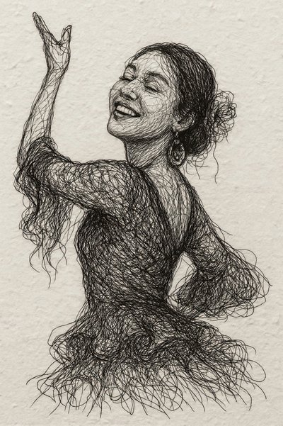 Lächelnde Flamenco-Tänzerin von Natalie Bruns