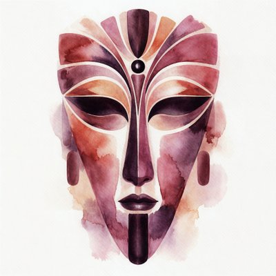 Spirituelle Aquarellmaske von Natalie Bruns