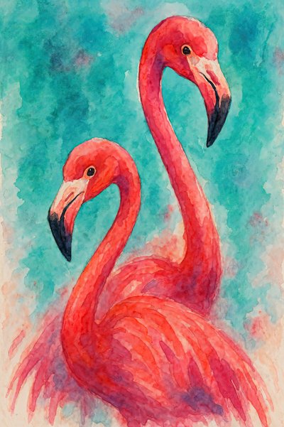 Tropische rosa Flamingos von Natalie Bruns