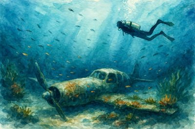 Unterwasser-Flugzeugwrack von Natalie Bruns