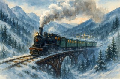 Winterzug Dorflichter von Natalie Bruns