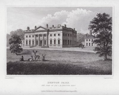 Denton Park, der Sitz von Sir C H Ibbotson von Nathaniel (after) Whittock