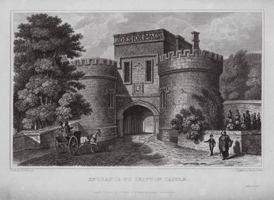 Eingang zu Skipton Castle von Nathaniel (after) Whittock