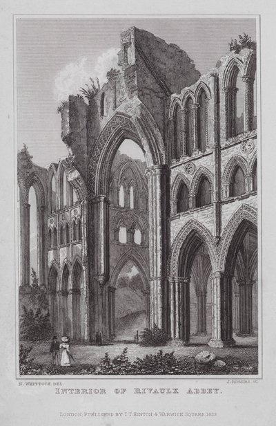 Innenansicht der Abtei Rivaulx von Nathaniel (after) Whittock