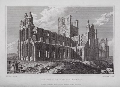 Nordostansicht von Whitby Abbey von Nathaniel (after) Whittock