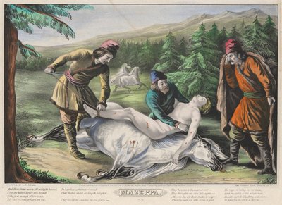 Mazeppa: Platte 4 aus dem Satz von vier (4) Platten (Gerettet) von Nathaniel Currier