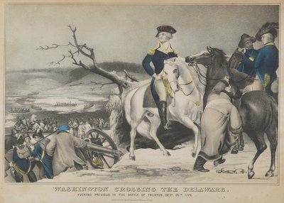 Washington überquert den Delaware - Abend vor der Schlacht von Trenton, 25. Dezember von Nathaniel Currier
