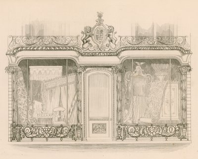 Ladenfront für Messrs Saunders und Woodley, Polsterer, Regent Street, London von Nathaniel Whittock