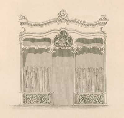Ladenfront im französischen Louis XIV-Stil für Messrs Sangster, Regenschirm- und Stockhändler, Regent Street, London von Nathaniel Whittock