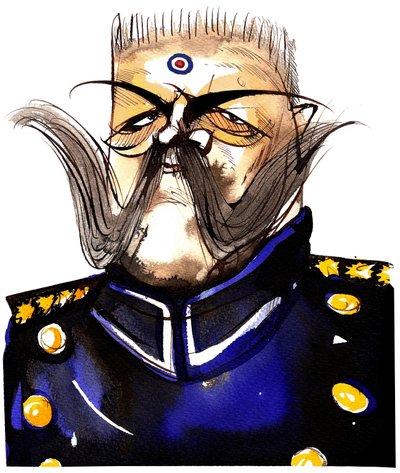 Paul von Hindenburg - Polnisch-geborener, deutscher General und Präsident (1847-1934); Farbkarikatur von Neale Osborne